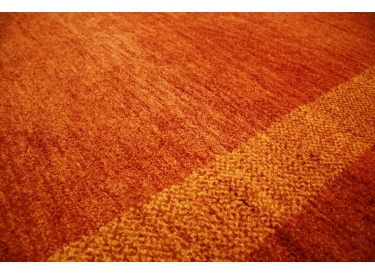 Oriental carpet "Gabbeh" pure wool 242x168 cm Orange