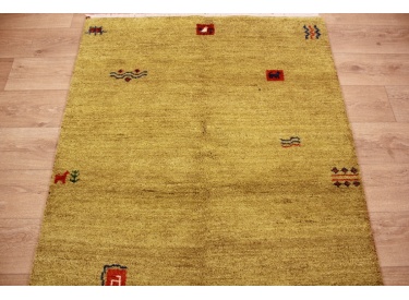 Oriental carpet "Gabbeh" pure wool 179x123 cm Pale green