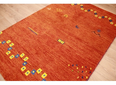 Oriental carpet "Gabbeh" pure wool 180x120 cm Orange