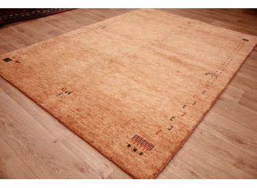 Oriental carpet "Gabbeh" pure wool 241x169 cm Beige