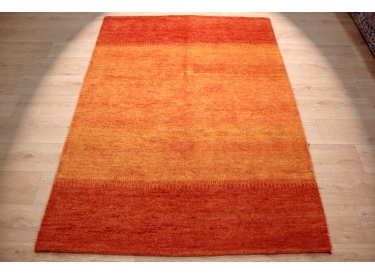 Oriental carpet "Gabbeh" pure wool 198x143 cm Orange