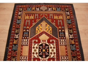 Leather carpet combination leather and carpet 156x99 cm Brown