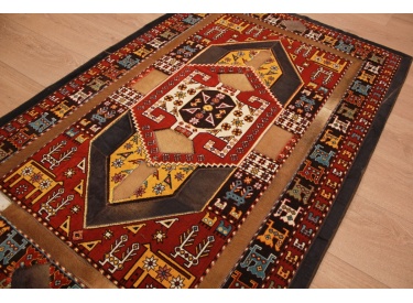 Leather carpet combination leather and carpet 156x99 cm Brown