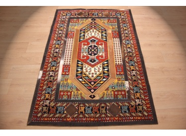 Lederteppich Kombination Leder und Teppich 191x125 cm Braun