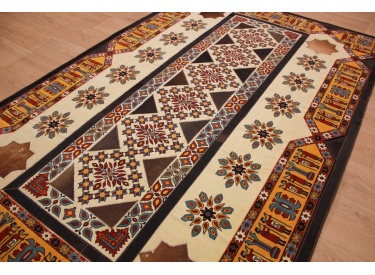 Leather carpet combination leather and carpet 231x148 cm Brown