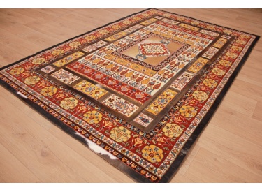 Lederteppich Kombination Leder und Teppich 229x147 cm Braun