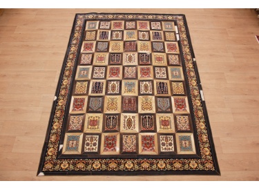 Leather carpet combination leather and carpet 280x196 cm Brown