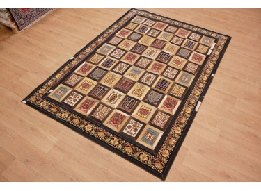 Leather carpet combination leather and carpet 280x196 cm Brown