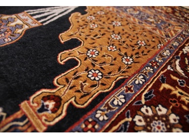 Hand-knotted chinese pure silk carpet 95x65 cm Blue
