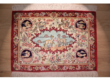 Persian carpet "Ghom" pure silk 80x60 cm