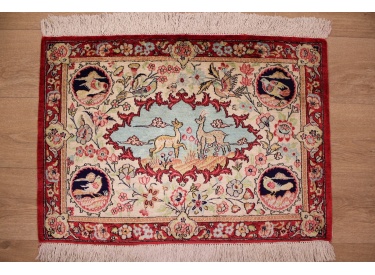 Persian carpet "Ghom" pure silk 80x60 cm