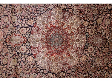 Hand-knotted chinese pure silk carpet 240x155 cm Blue