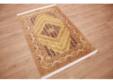 Persian carpet Qum pure Silk 147x98 cm Gold