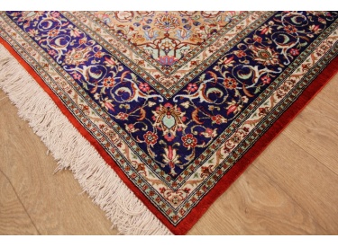 Persian Qum pure Silk rug 158x108 cm Beige