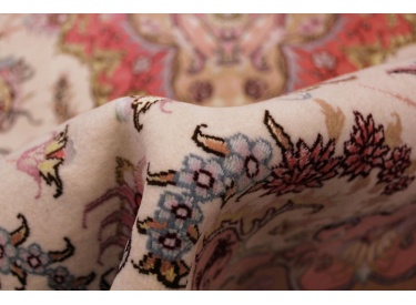 Persian carpet Tabriz with Silk 205x154 cm Beige