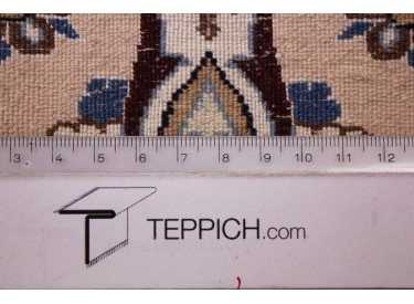 Perser Teppich Nain 6la mit Seide 245x160 cm Beige