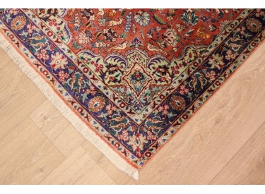 Old Persian silk carpet Qum 142x95 cm Red