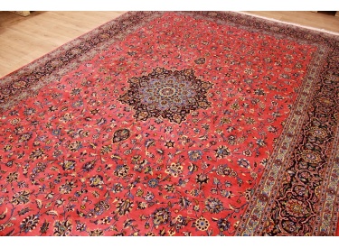 Persian carpet "Kashan" pure wool 425x300 cm Red
