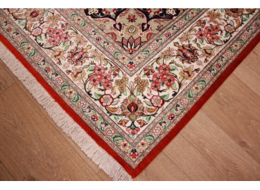 Pure Silk persian carpet Ghom 295x200 cm Red