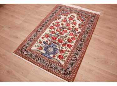 Persian carpet Ghom virgin wool 160x102 cm Beige