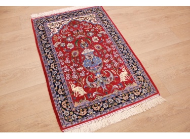 Persian carpet "Isfahan" with silk 108x73 cm