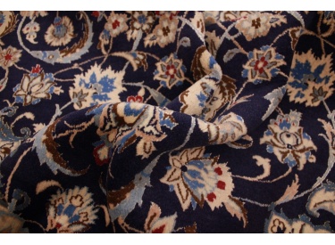 Perser Teppich "Nain" 9la mit Seide 260x165 cm Blau