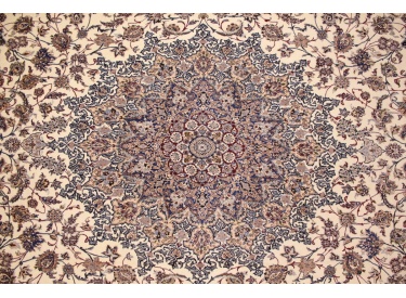 Oversize Persian carpet Nain with Silk Beige 667x405 cm