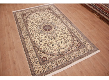 Fine Persian carpet Nain 6la with silk 327x203 cm Beige