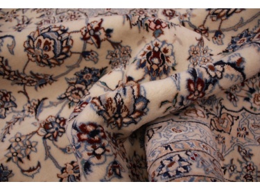 Fine Persian carpet Nain 6la with silk 295x207 cm Beige