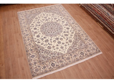 Persian carpet Nain 9la with Silk 355x250 cm Beige