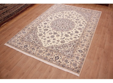 Persian carpet Nain 9la with Silk 355x250 cm Beige