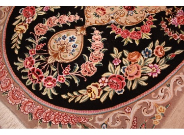 Perser Teppich "Isfahan" mit Seide 160x100 cm Schwarz