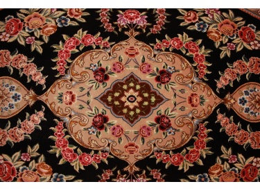 Perser Teppich "Isfahan" mit Seide 160x100 cm Schwarz