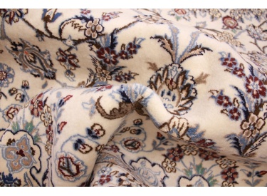 Persian carpet Nain 9la with Silk 356x243 cm Beige
