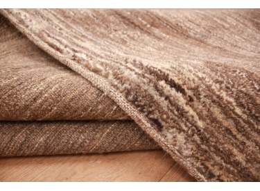 Nomadic Persian carpet Gabbeh wool 219x152 cm Brown