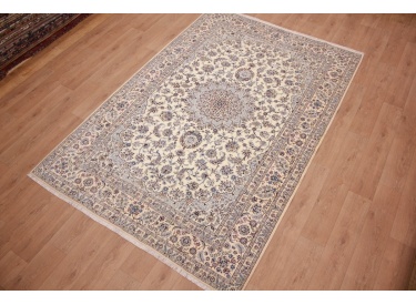 Persian carpet Nain 9la with Silk 307x203 cm Beige