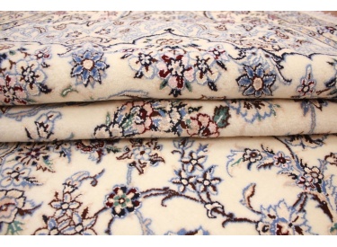 Persian carpet Nain 9la with Silk 307x203 cm Beige