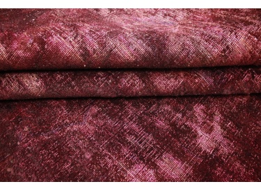 Vintage carpet modern used look overdyed 289x202 cm Purple