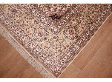 Hand-knotted chinese pure silk carpet 427x305 cm Beige