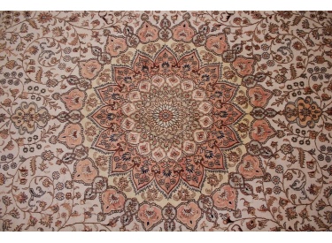 Hand-knotted chinese pure silk carpet 427x305 cm Beige
