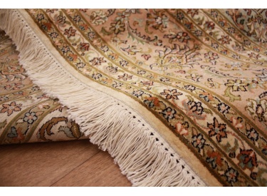 Oriental carpet Kashmir natural silk 338x236 cm Beige