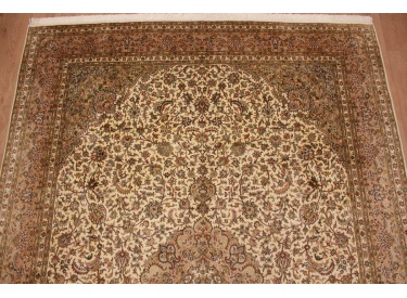 Seidenteppich Kaschmir Orientteppich aus Seide 338x236 cm Beige