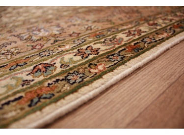 Seidenteppich Kaschmir Orientteppich aus Seide 338x236 cm Beige