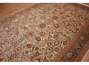 Oriental carpet Kashmir natural silk 316x211 cm Beige