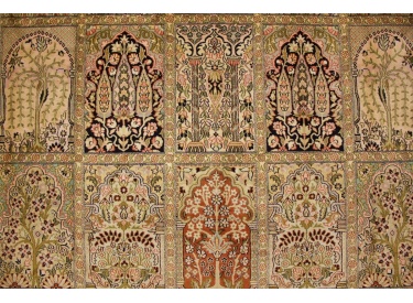 Oriental carpet Kashmir natural silk 305x243 cm Beige