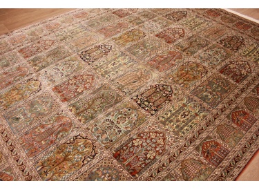 Seidenteppich Kaschmir Orientteppich Seide 296x239 cm Terrakotta