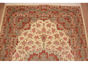 Persian carpet "Gom" pure Silk rug 154x98 cm Beige