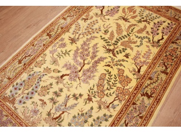 Persian carpet "Gom" pure Silk rug 148x96 cm Beige