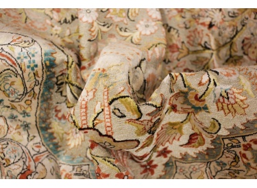 Hereke Seidenteppich  144x102 cm Silber Relief
