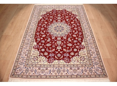 Persian carpet "Nain" 6la with Silk 232x157 cm Red